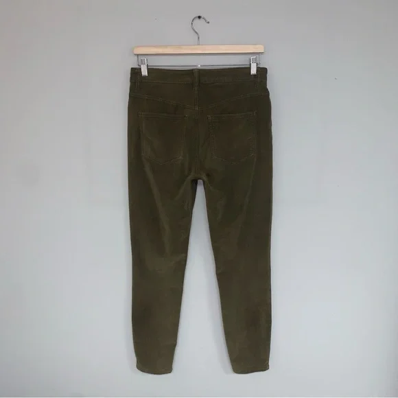 Free People Corduroy Pants Women’s Size 27 Olive Green Slim Straight‎ - Picture 6 of 10